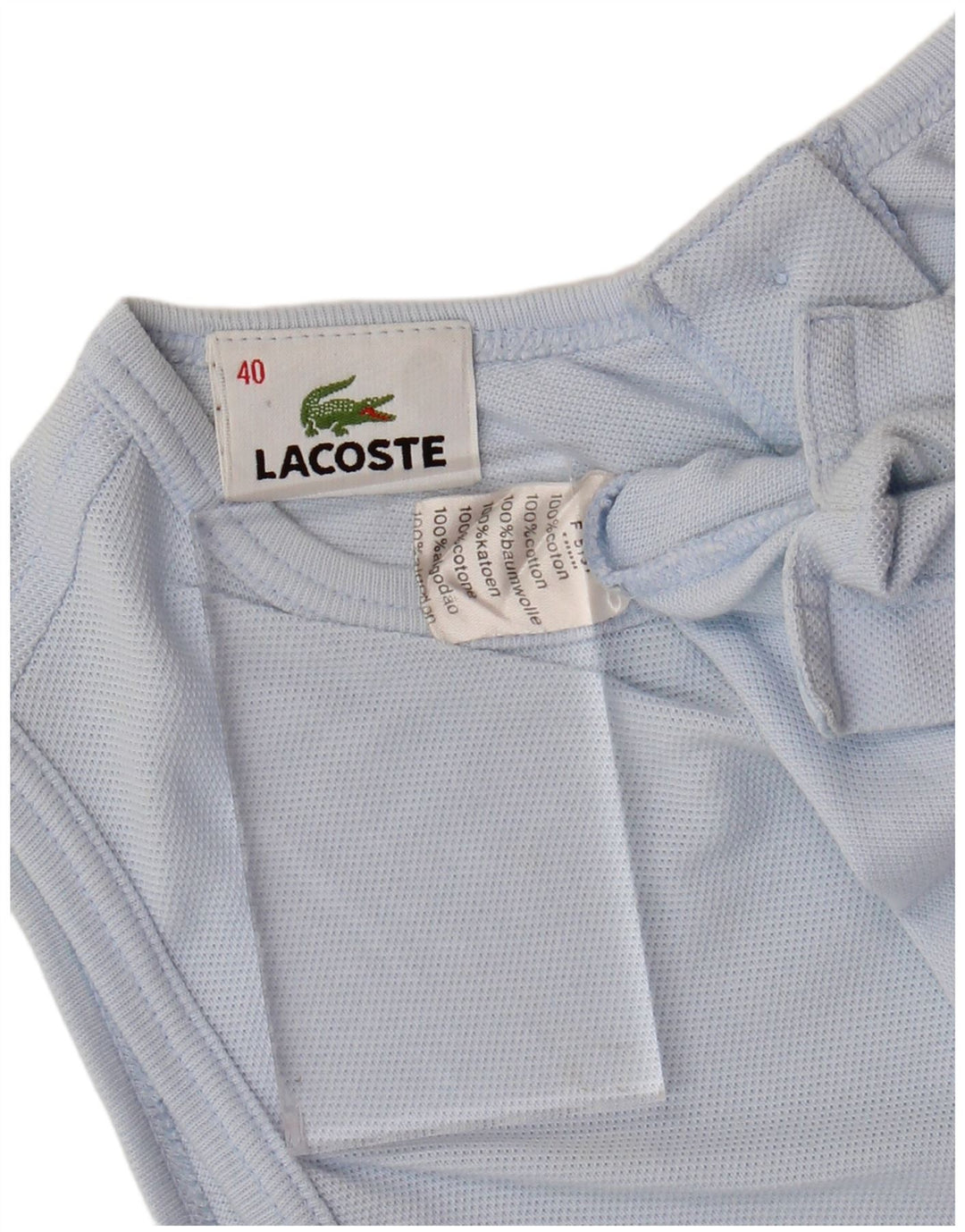 Γυναικείο Crop Γιλέκο LACOSTE Top Size 40 Medium Blue Cotton