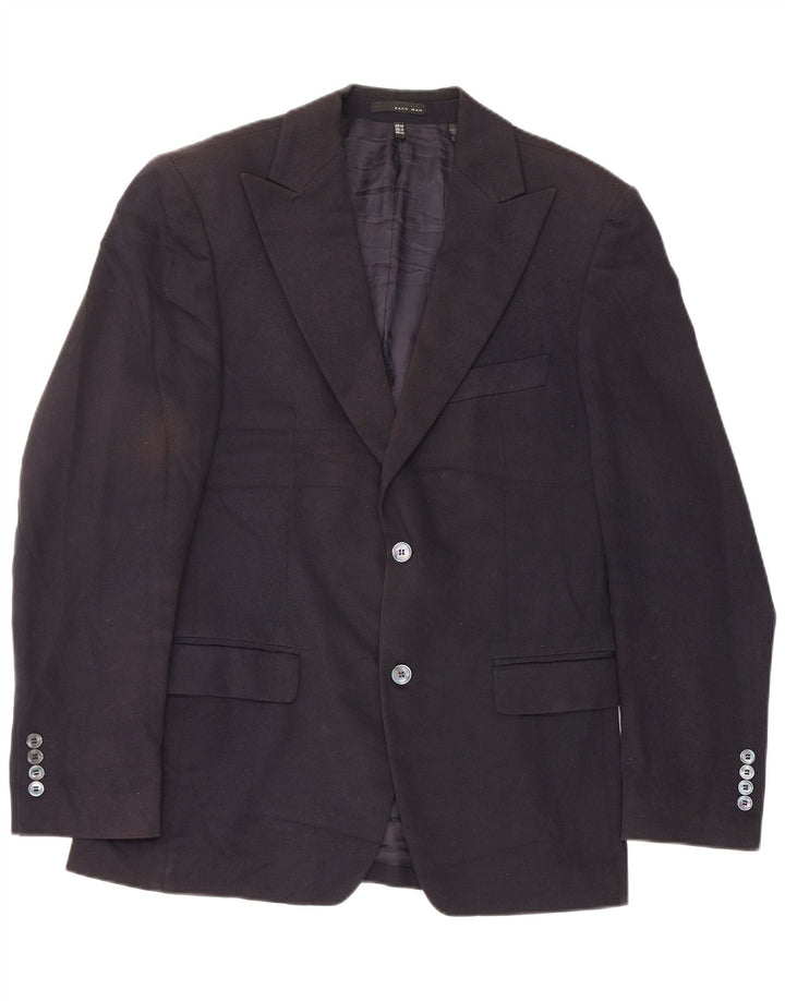 Zara Ανδρικό σακάκι μπλέιζερ με 2 κουμπιά EU 48 Medium Navy Blue Cotton