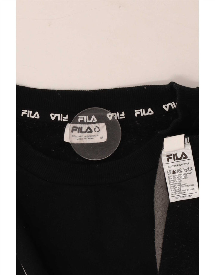 Ανδρικό γραφικό φούτερ Fila, μεσαίο μαύρο, βαμβακερό