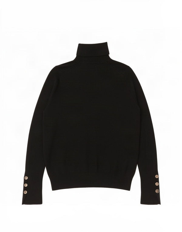 Zara Γυναικείο πουλόβερ με ρολό λαιμόκοψη UK 10 Small μαύρο