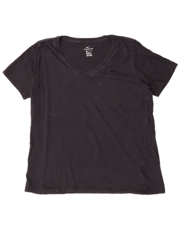 Γυναικείο Αθλητικό T-Shirt Nike τοπ UK 18 XL μαύρο βαμβακερό