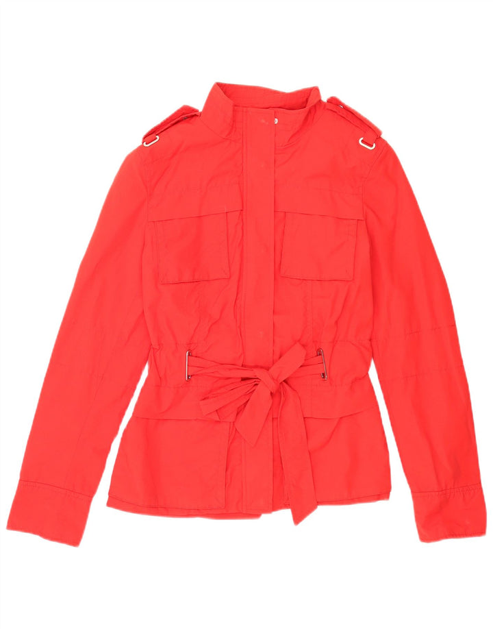 Zara Γυναικείο Military Jacket UK 10 Small Red Cotton
