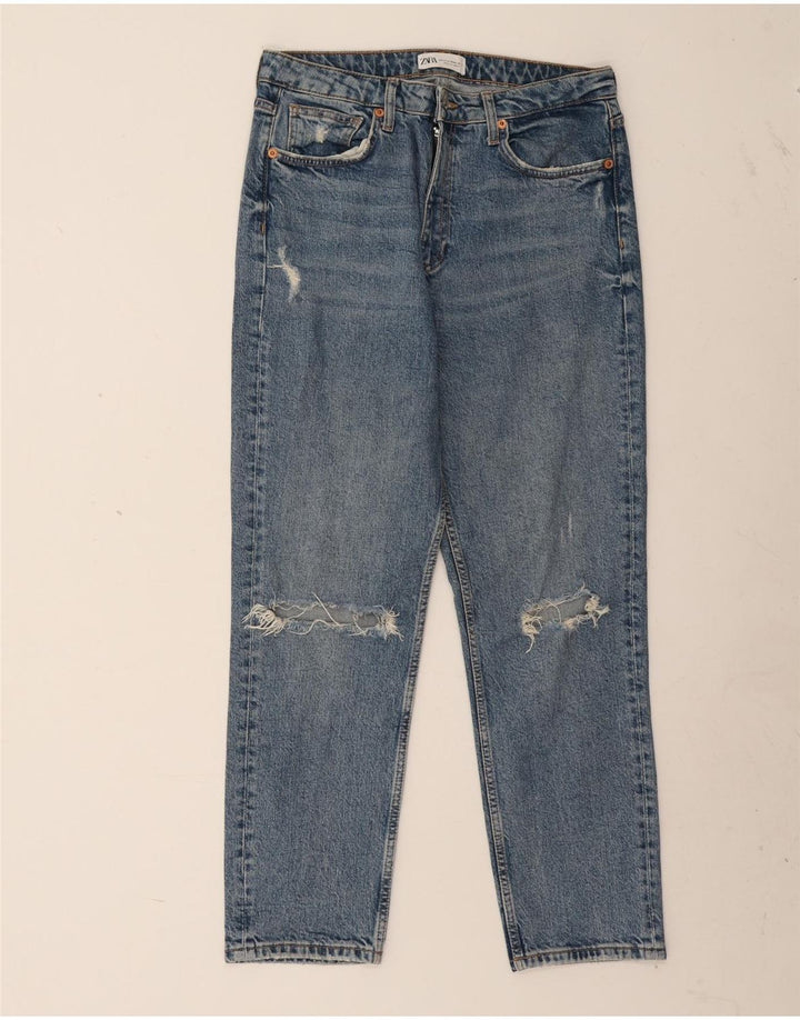 ZARA Γυναικεία στραβά τζιν EU 42 Large W32 L27 Blue