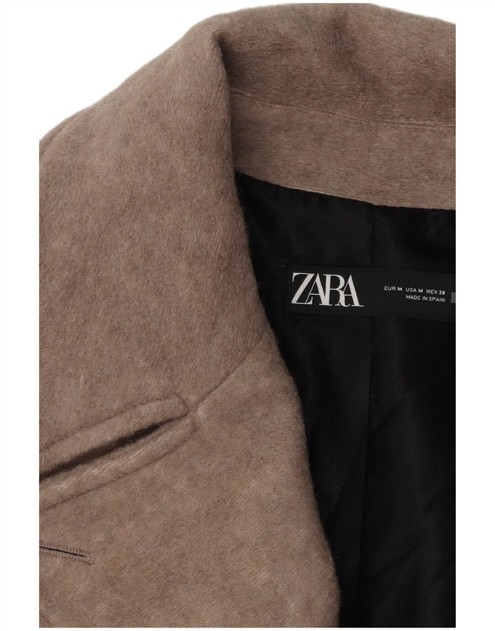 ZARA Γυναικείο Παλτό Μπιζελιού Oversized UK 14 Medium Grey