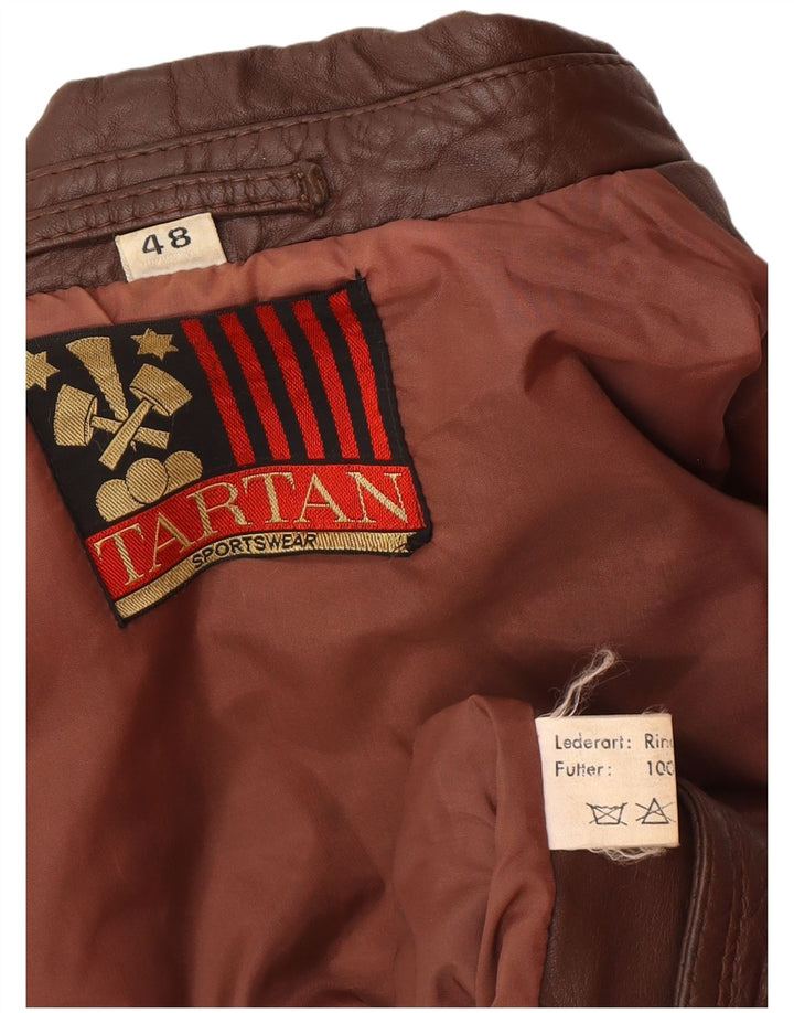 Tartan Ανδρικό Δερμάτινο Μπουφάν IT 48 Δερμάτινο Μεσαίο Καφέ