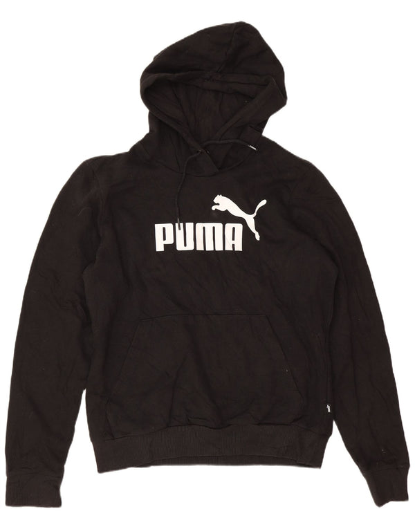 Puma Γυναικείο Γραφικό Hoodie Jumper UK 14 Large μαύρο βαμβακερό