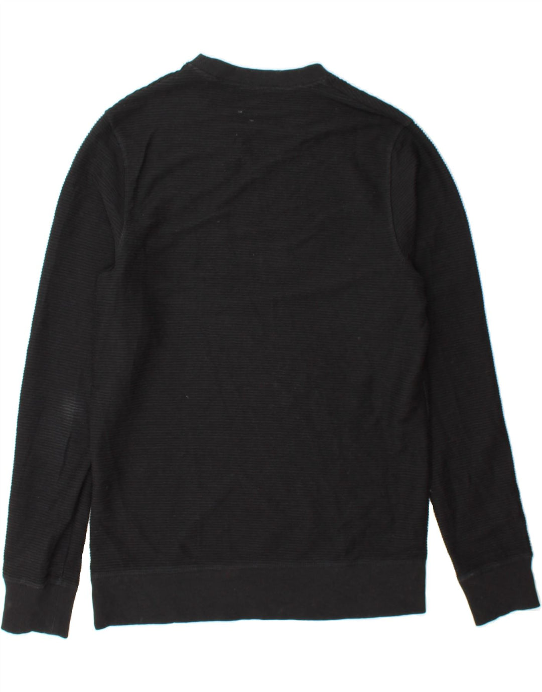 JACK & JONES Mens Sweatshirt Jumper Medium Black Pinstripe Polyester Vintage Jack & Jones and Second-Hand Jack & Jones from Messina Hembry 