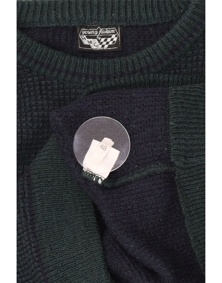 Vintage Ανδρικό πουλόβερ με λαιμόκοψη IT 48 Small Green