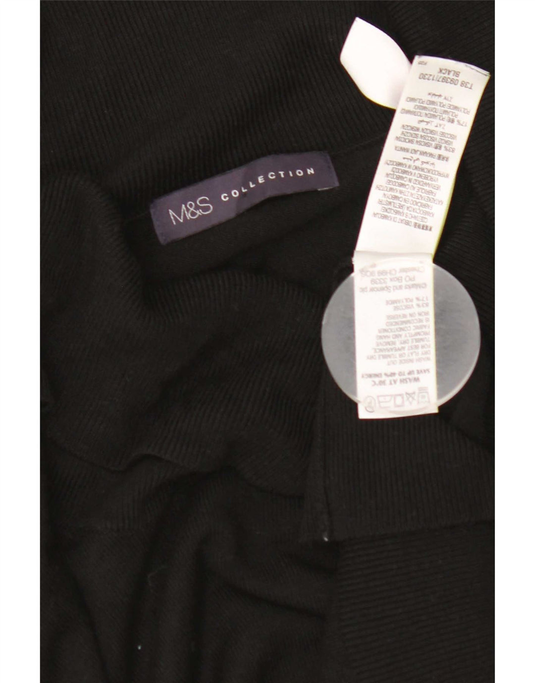 Marks & Spencer Γυναικείο πουλόβερ με ρολό λαιμόκοψη UK 12 μεσαία μαύρη βισκόζη