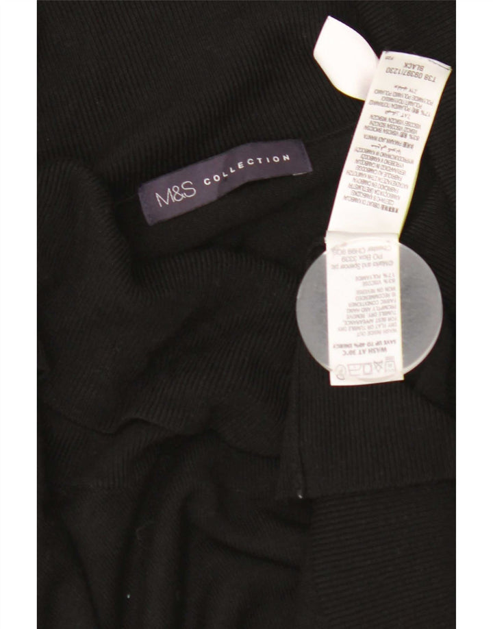 Marks & Spencer Γυναικείο πουλόβερ με ρολό λαιμόκοψη UK 12 μεσαία μαύρη βισκόζη
