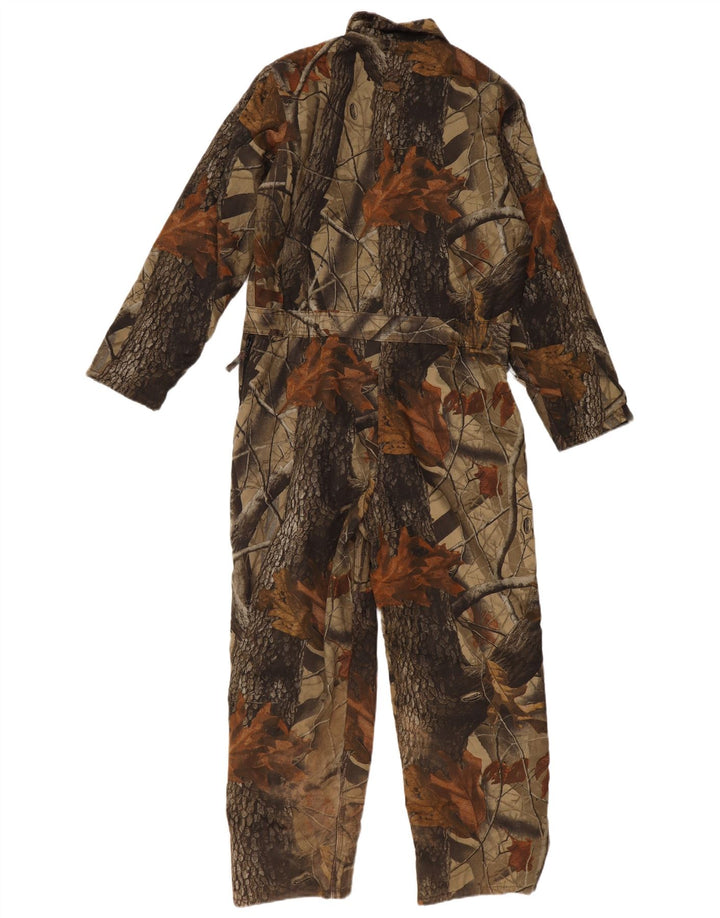 Μακρυμάνικη ολόσωμη φόρμα για αγόρια VINTAGE 15-16 ετών Χακί φλοράλ βαμβακερό