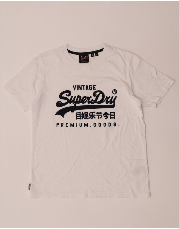 Superdry Γυναικείο T-Shirt Top UK 10 Small White Βαμβακερό