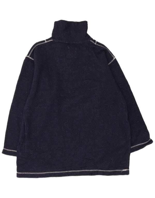 Vintage ανδρικό φούτερ με φερμουάρ Jumper XL Navy Blue Wool