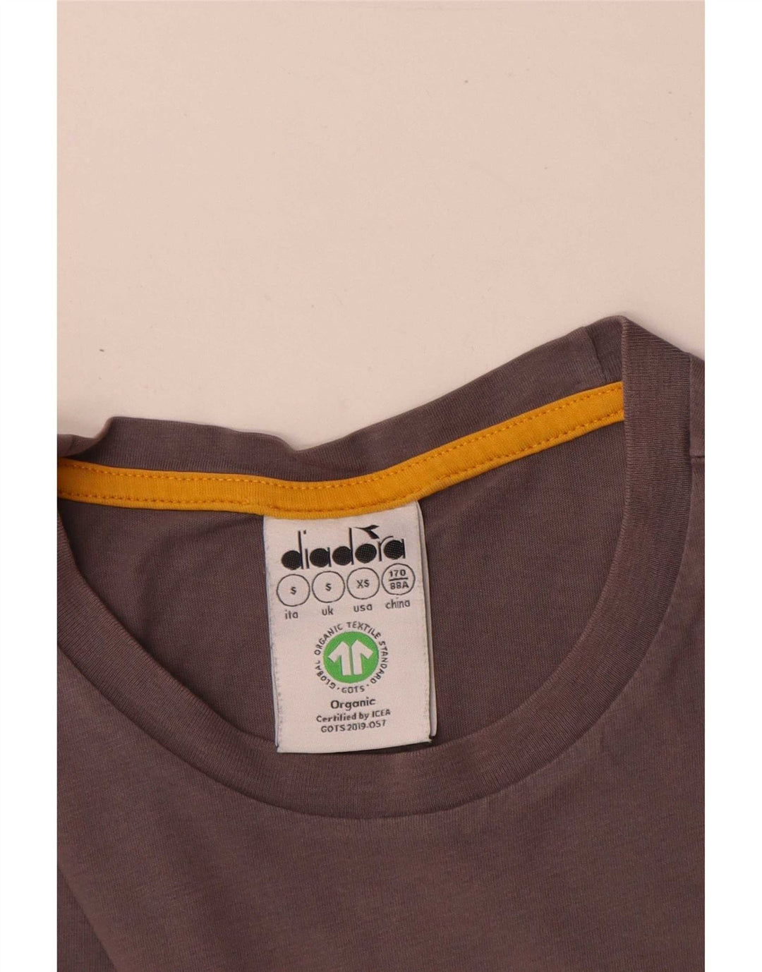 Diadora Ανδρικό γραφικό T-Shirt Top Μικρό Γκρι Βαμβακερό