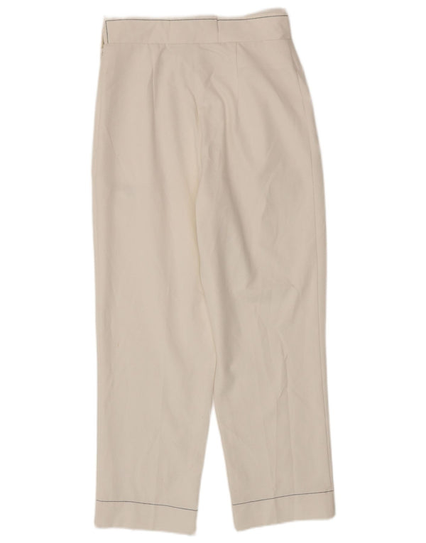 Topshop Γυναικείο Slim Cropped Παντελόνι UK 8 Small W28 L25 White Polyester