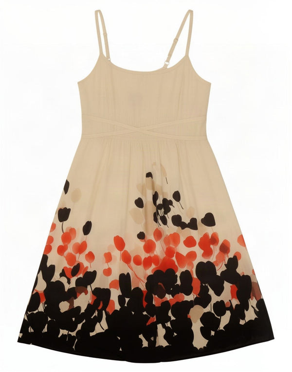 Monsoon Γυναικείο Sundress UK 14 Large White Floral Silk