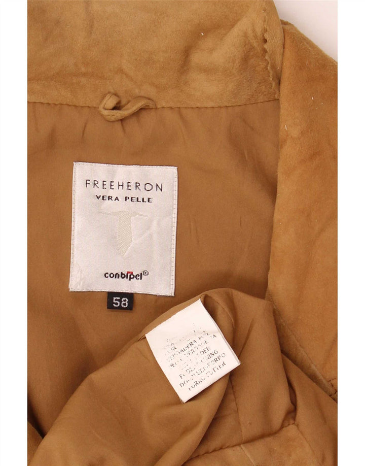 Conbipel Ανδρικό Πανωφόρι Heron Suede Δωρεάν Δερμάτινο Μπεζ IT 58 2XL