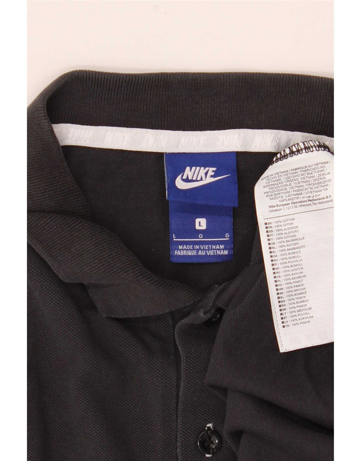 Ανδρικό μπλουζάκι πόλο Nike μεγάλο μαύρο βαμβακερό