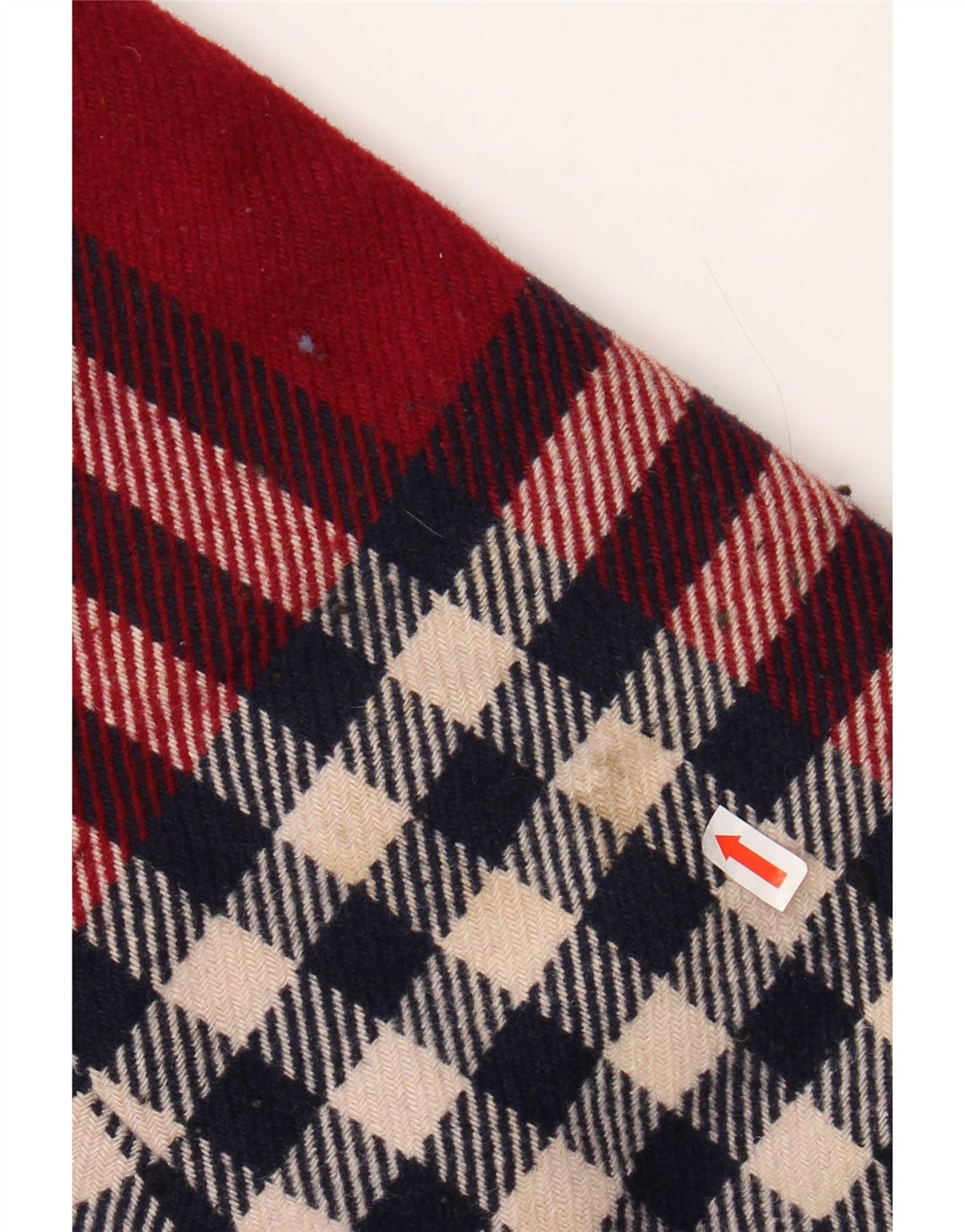 BENETTON Γυναικείο παλτό με κουκούλα UK 18 XL κόκκινο καρό μαλλί