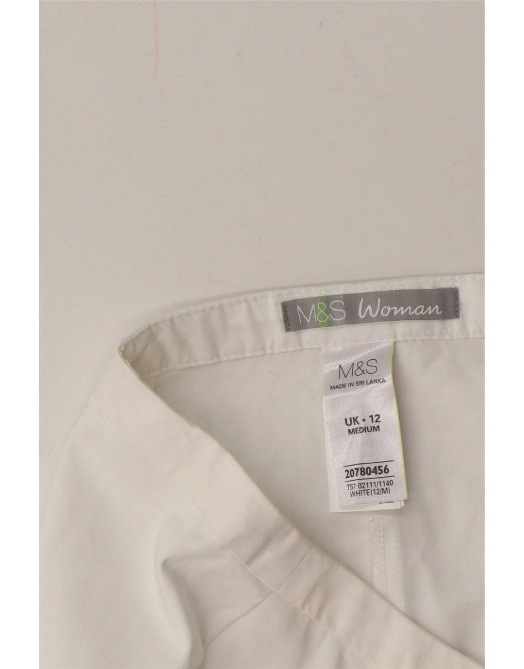 Marks & Spencer Γυναικείο παντελόνι Capri UK 12 Medium W30 L21 Λευκό βαμβακερό