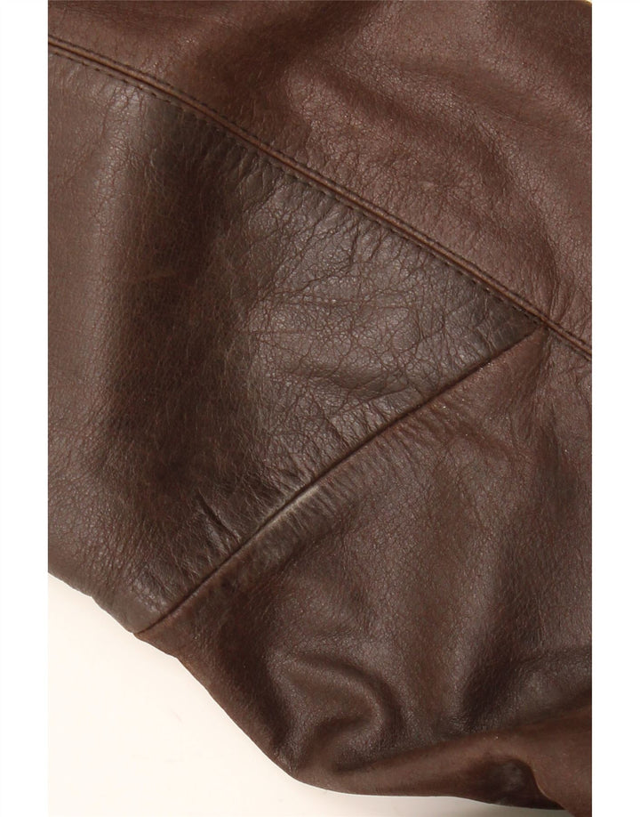 HEELI Mens Leather Jacket UK 44 2XL Brown Leather Vintage Heeli and Second-Hand Heeli from Messina Hembry 