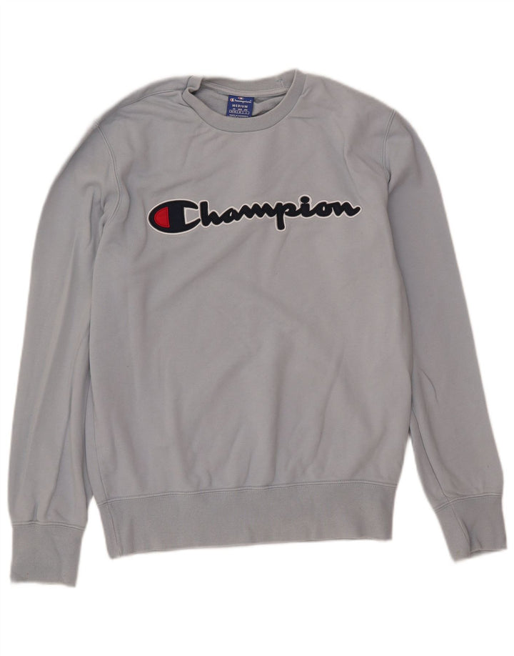 Ανδρικό γραφικό φούτερ Champion Jumper από μεσαίο μπλε βαμβακερό