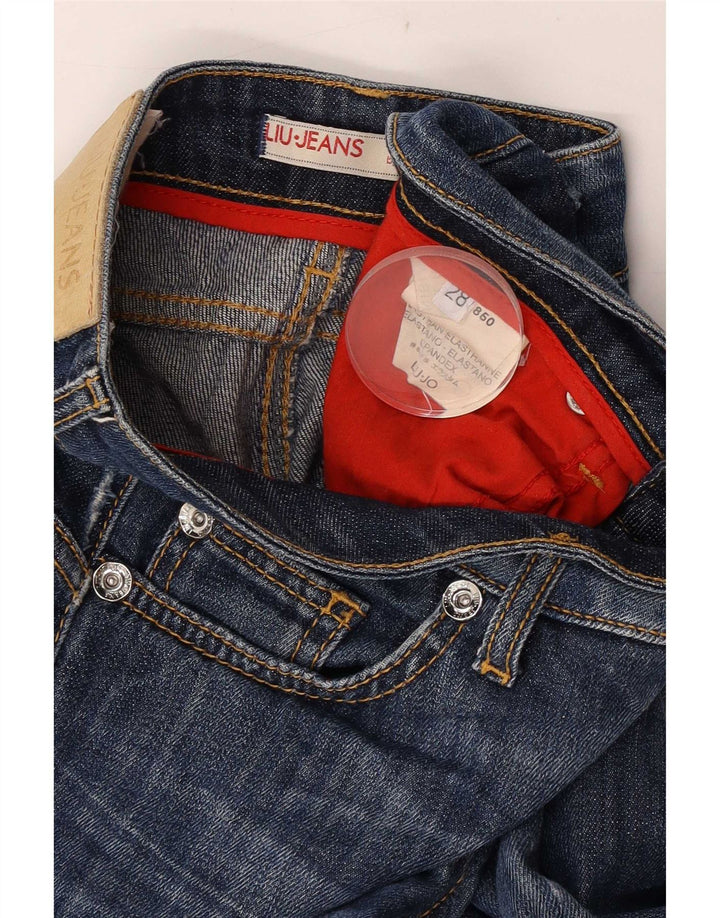 Liu Jo Γυναικεία Distressed Bootcut Jeans W28 L34 Blue Cotton
