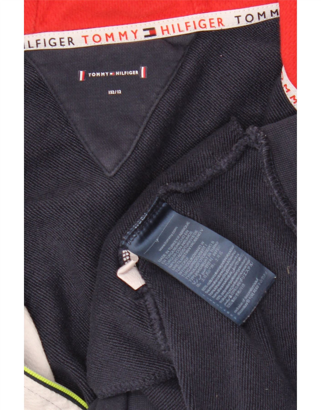 TOMMY HILFIGER Αγόρια πουλόβερ με φερμουάρ κουκούλα 11-12 ετών Ναυτικό μπλε χρώμα