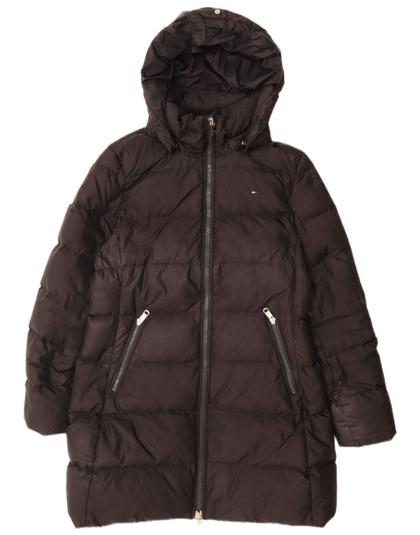 Tommy Hilfiger Γυναικείο παλτό με κουκούλα UK 18 XL Μαύρο Πολυεστέρας