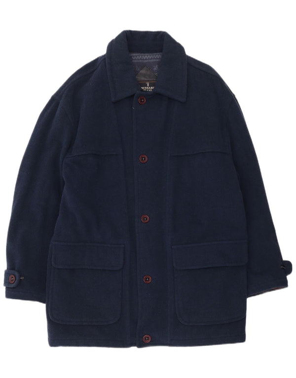 Trussardi Jeans Ανδρικό Πανωφόρι UK 40 Large Navy Blue Wool