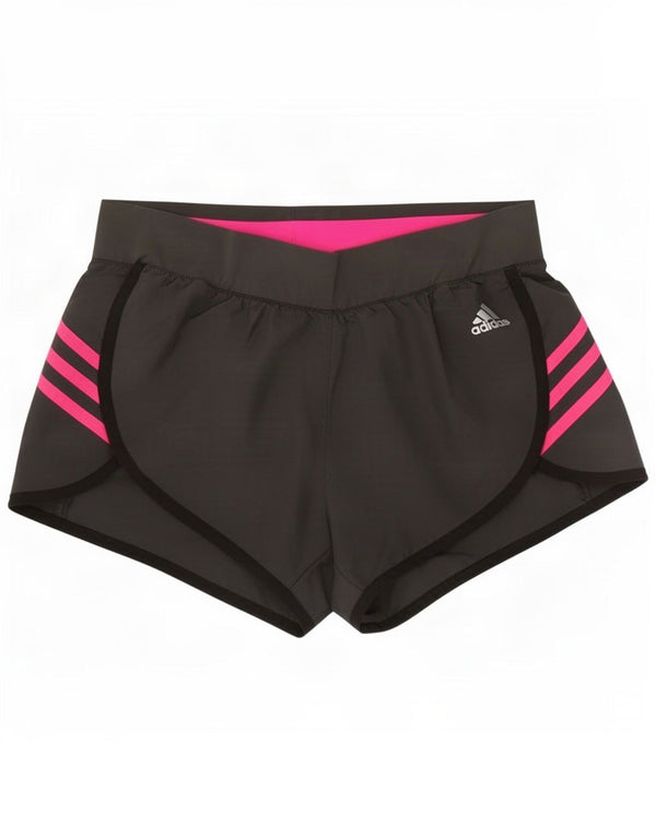 Γυναικείο αθλητικό σορτς Adidas Climalite UK 4/6 XS γκρι ριγέ πολυεστέρα