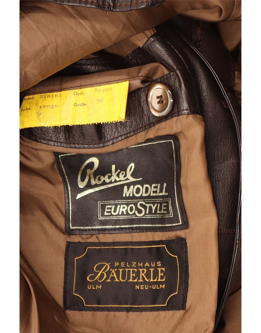 Vintage Γυναικείο Δερμάτινο Μπουφάν IT 50 XL Καφέ Δερμάτινο