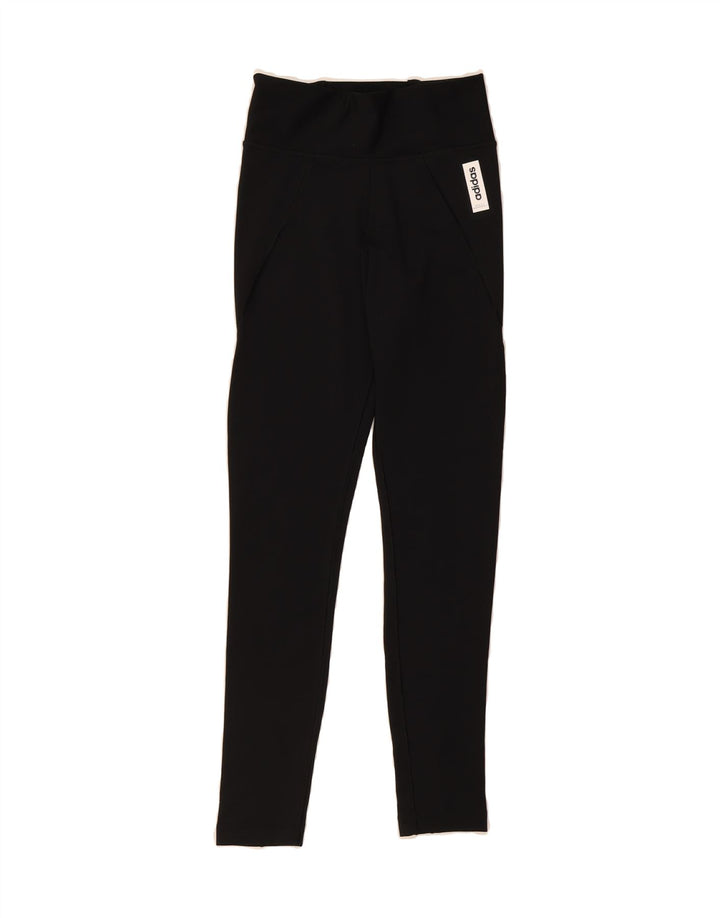 ADIDAS Womens Climalite Leggings UK 4/6 XS Black Polyester Vintage Adidas and Second-Hand Adidas from Messina Hembry 