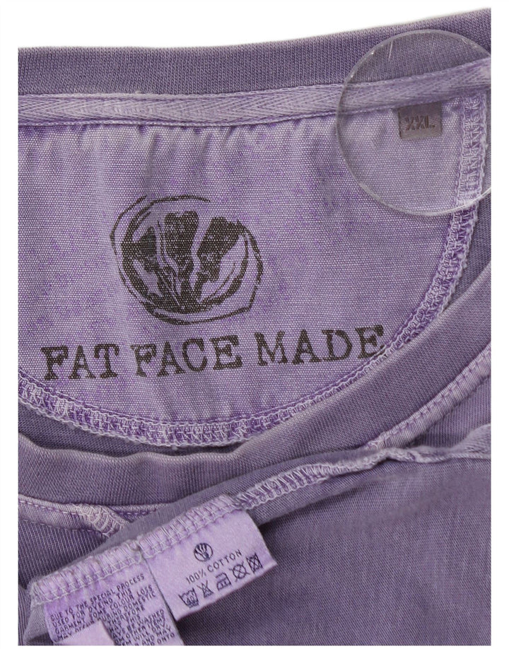 Ανδρικό μπλουζάκι Fat Face Μακρυμάνικο 2XL Μωβ βαμβακερό