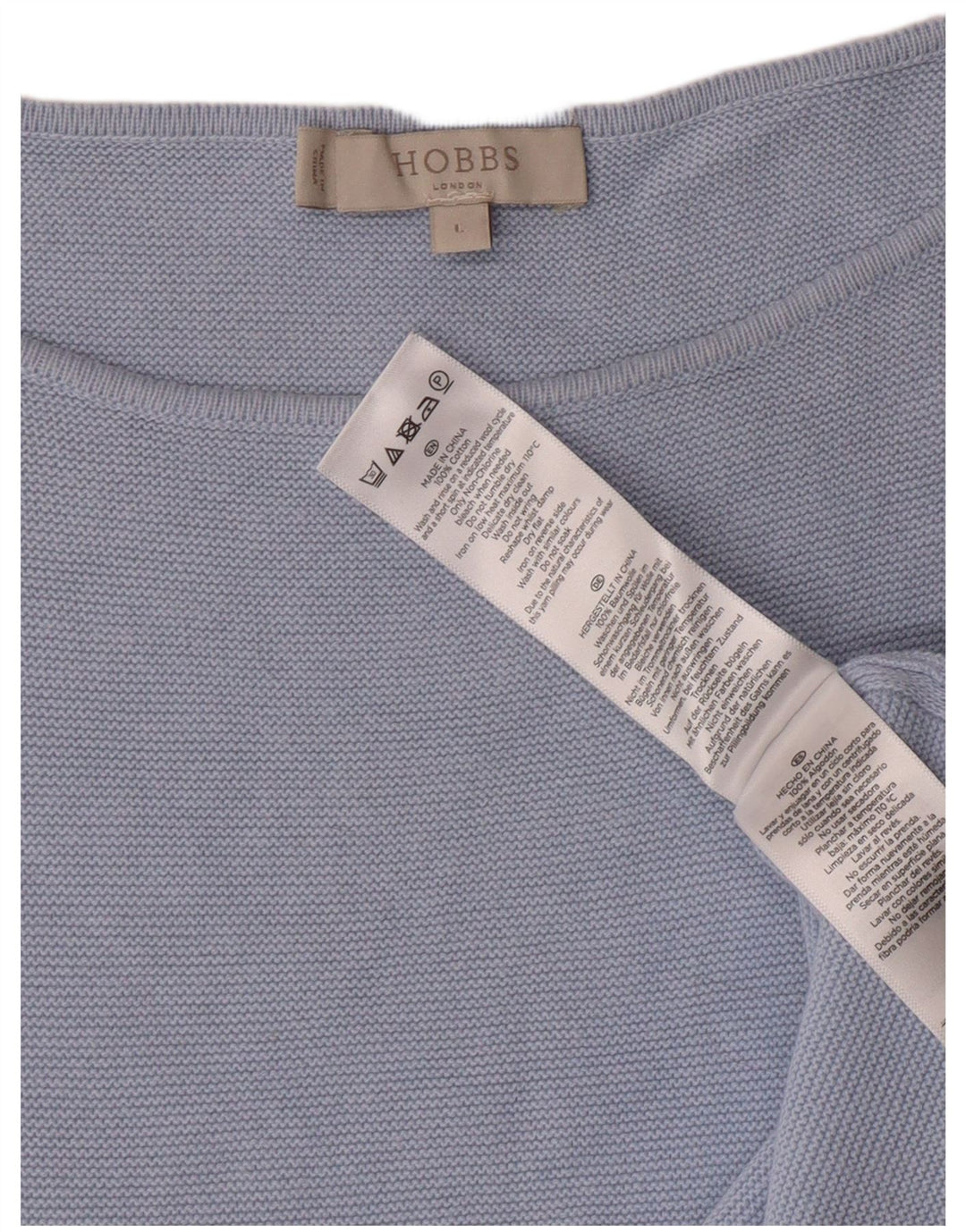 Hobbs γυναικείο πουλόβερ με λαιμό σκάφος UK 16 μεγάλο μπλε βαμβακερό κλασικό