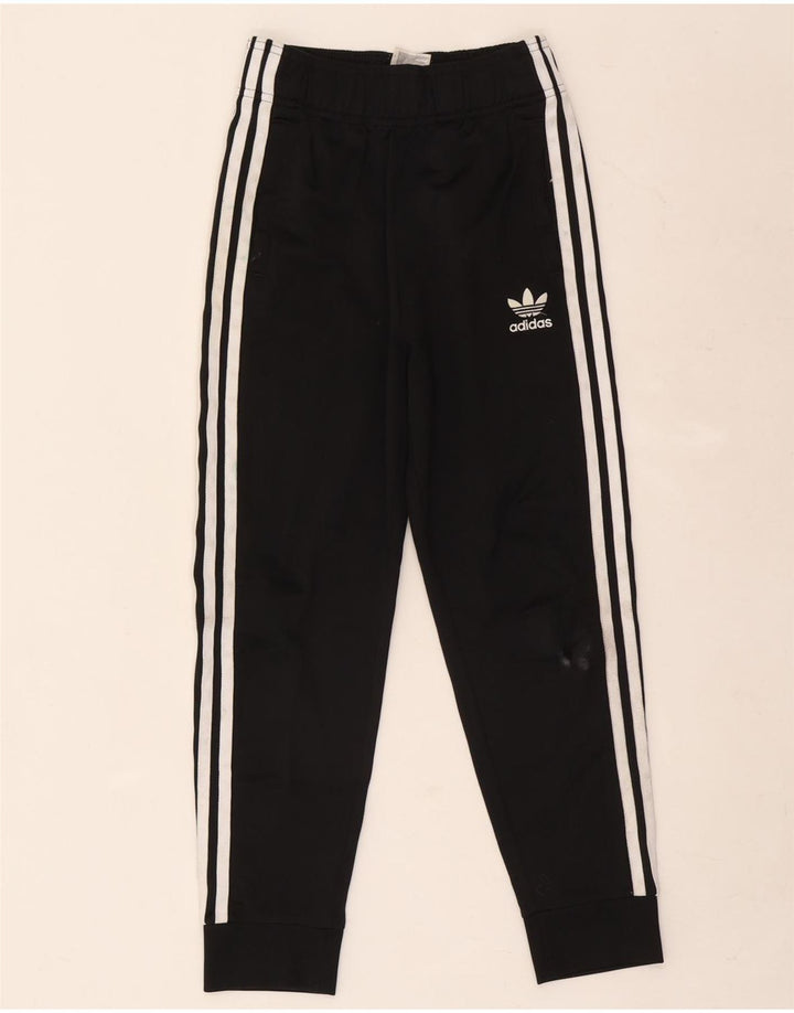 Adidas Boys Tracksuit Trousers Joggers 9-10 Years Black Polyester