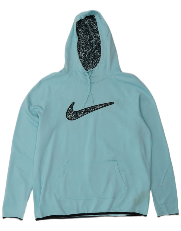 Nike γυναικείο γραφικό κουκούλα με κουκούλα Therma-Fit UK 16 Large Blue Polyester
