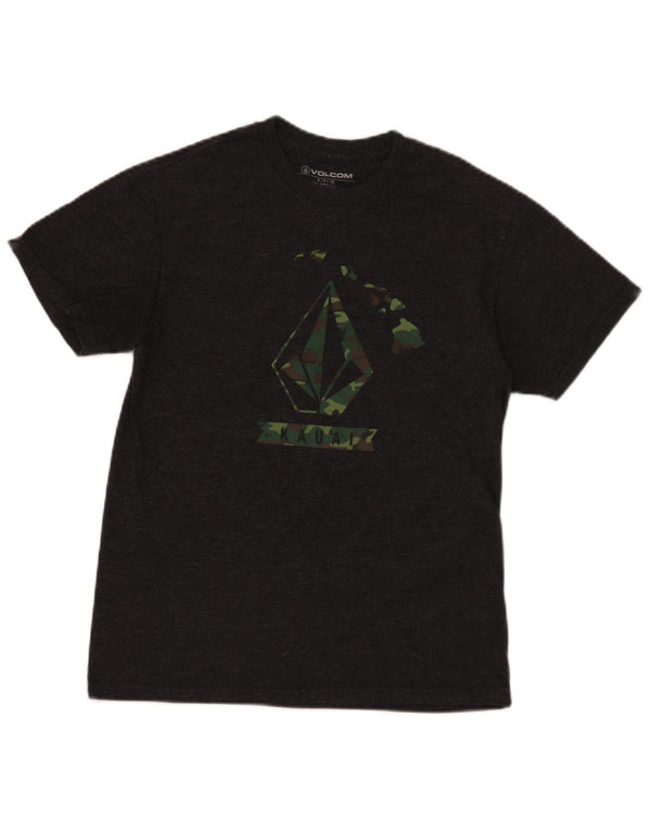 Volcom Mens Graphic T-Shirt Top Small Grey Flecked Cotton
