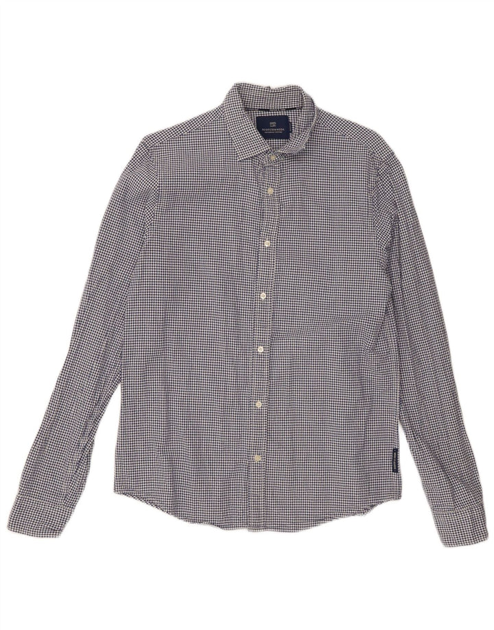 Ανδρικό πουκάμισο Scotch & Soda, μεσαίο μπλε βαμβακερό Houndstooth