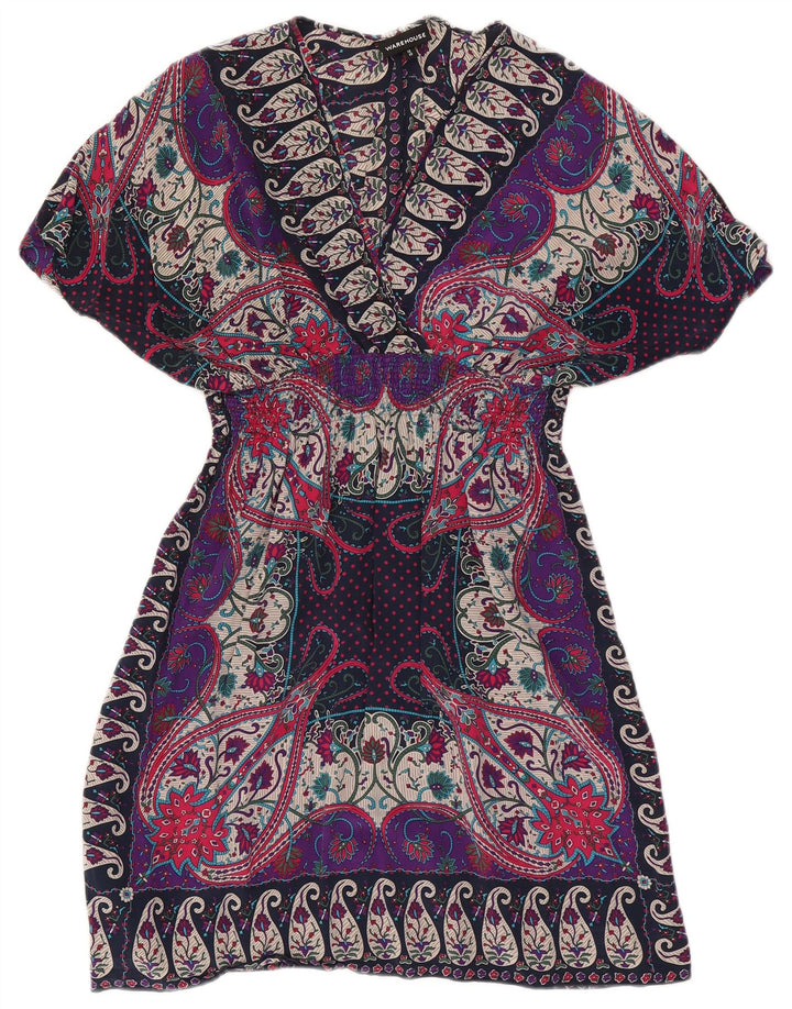 Warehouse Γυναικείο φόρεμα Kaftan UK 12 Medium πολύχρωμο Paisley Silk