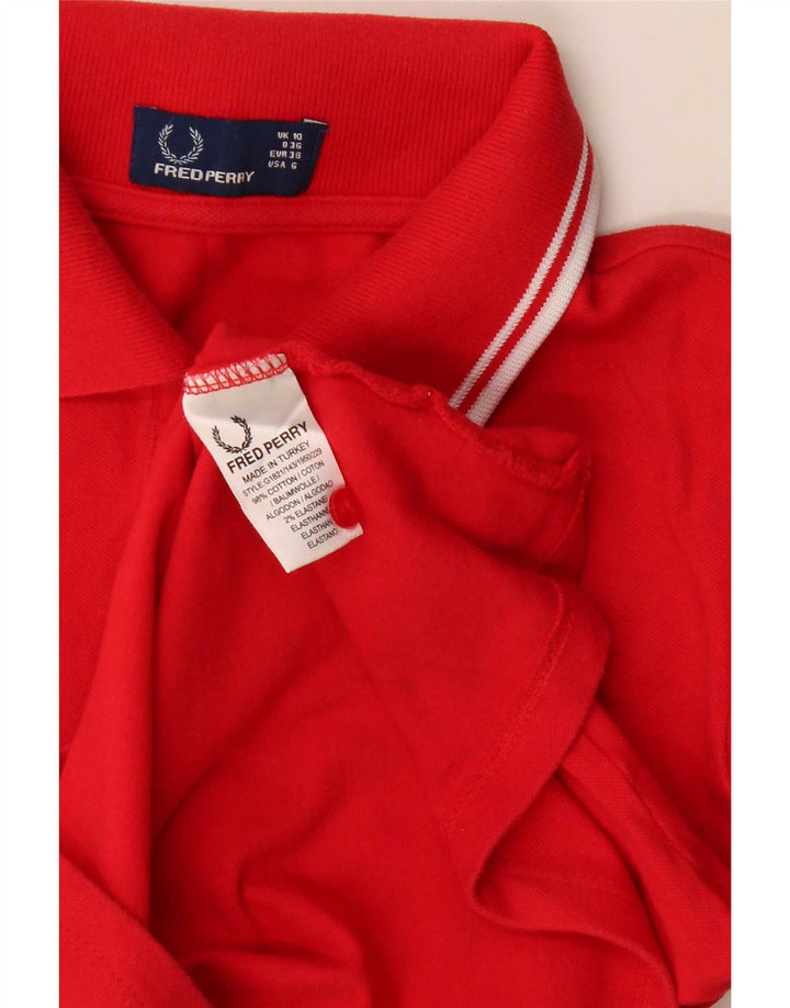 Fred Perry Γυναικείο πουκάμισο πόλο UK 10 Small κόκκινο βαμβακερό