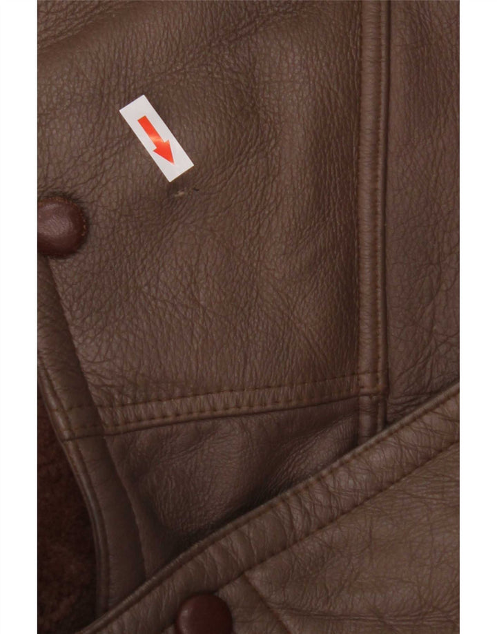 Vintage Γυναικείο Shearling Jacket UK 14 Medium Brown