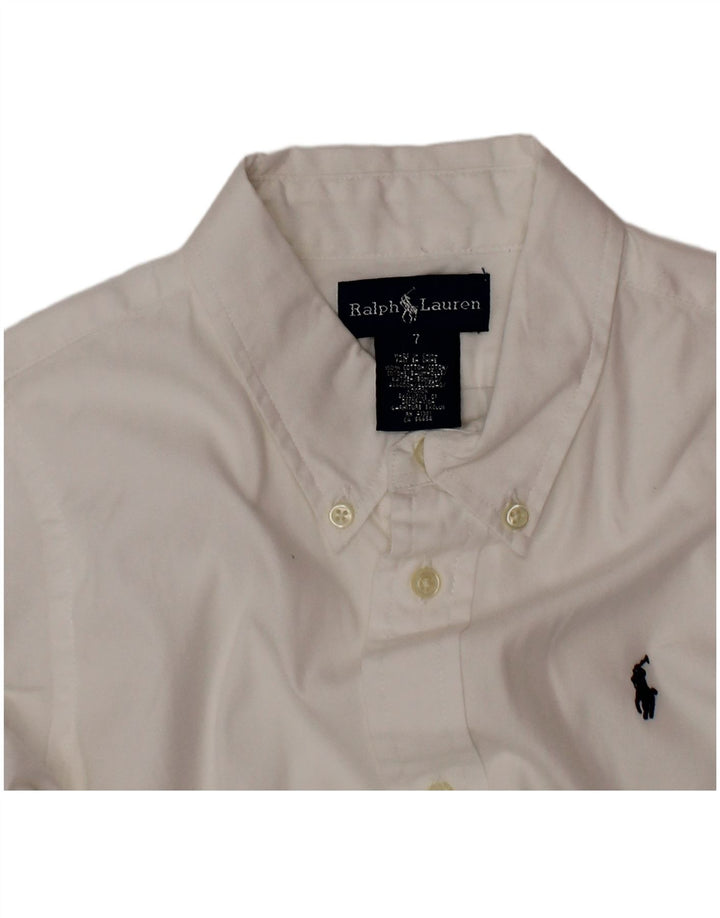 Ralph Lauren Boys πουκάμισο 6-7 ετών Λευκό βαμβακερό