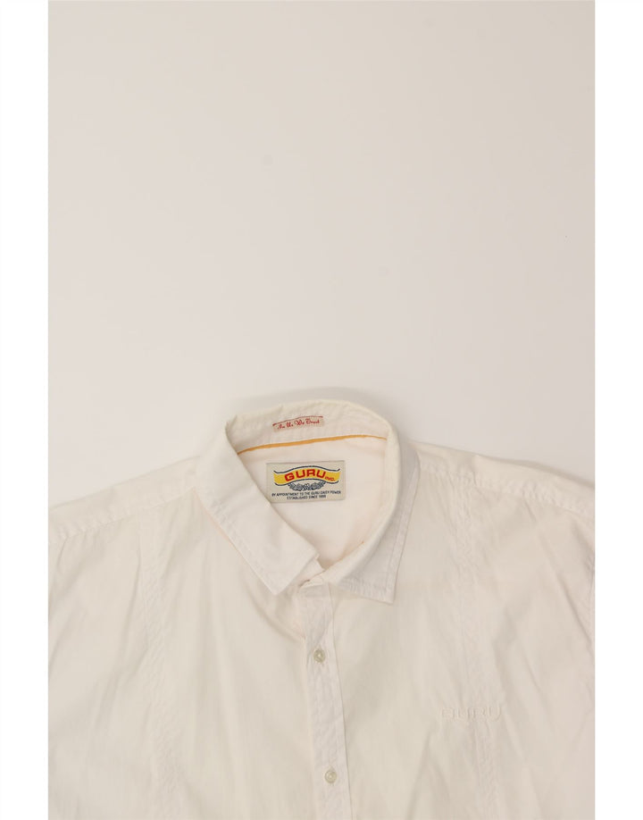 GURU Mens Shirt Medium White Cotton Vintage Guru and Second-Hand Guru from Messina Hembry 