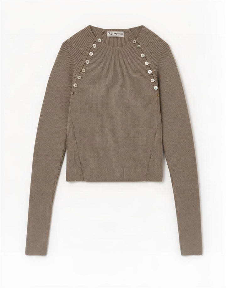 Zara Γυναικεία Μπλούζα Crop Top UK 12 Medium Grey Viscose