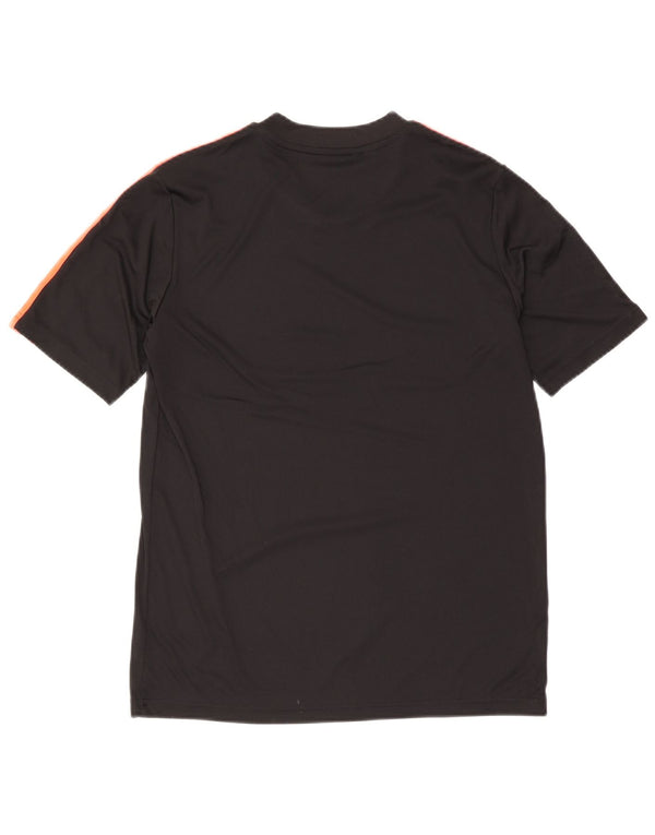 Adidas Boys Aeroready T-Shirt Top 15-16 Years Black Colourblock Polyester