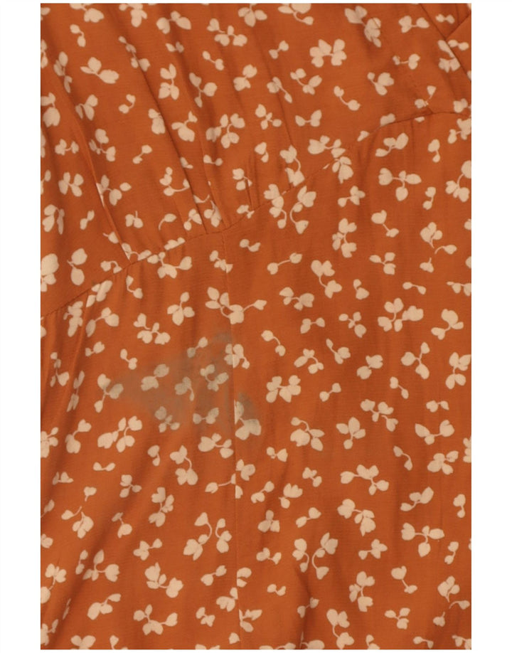 Γυναικείο Sundress UK 12 μεσαίου πορτοκαλί φλοράλ βισκόζης French Connection