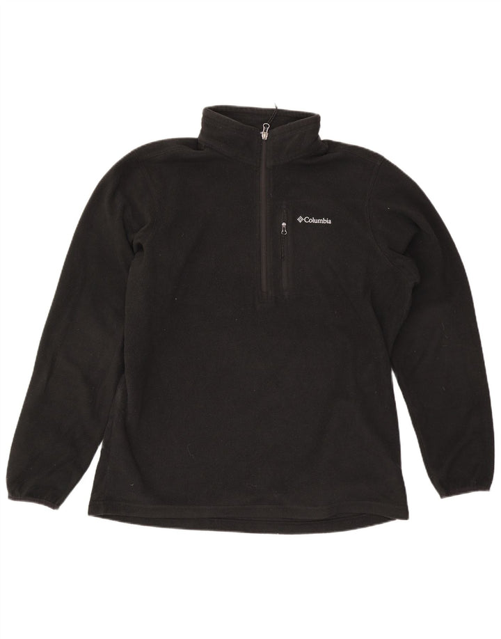 Columbia Ανδρικό φερμουάρ Fleece Jumper Μεγάλος Μαύρος Πολυεστέρας