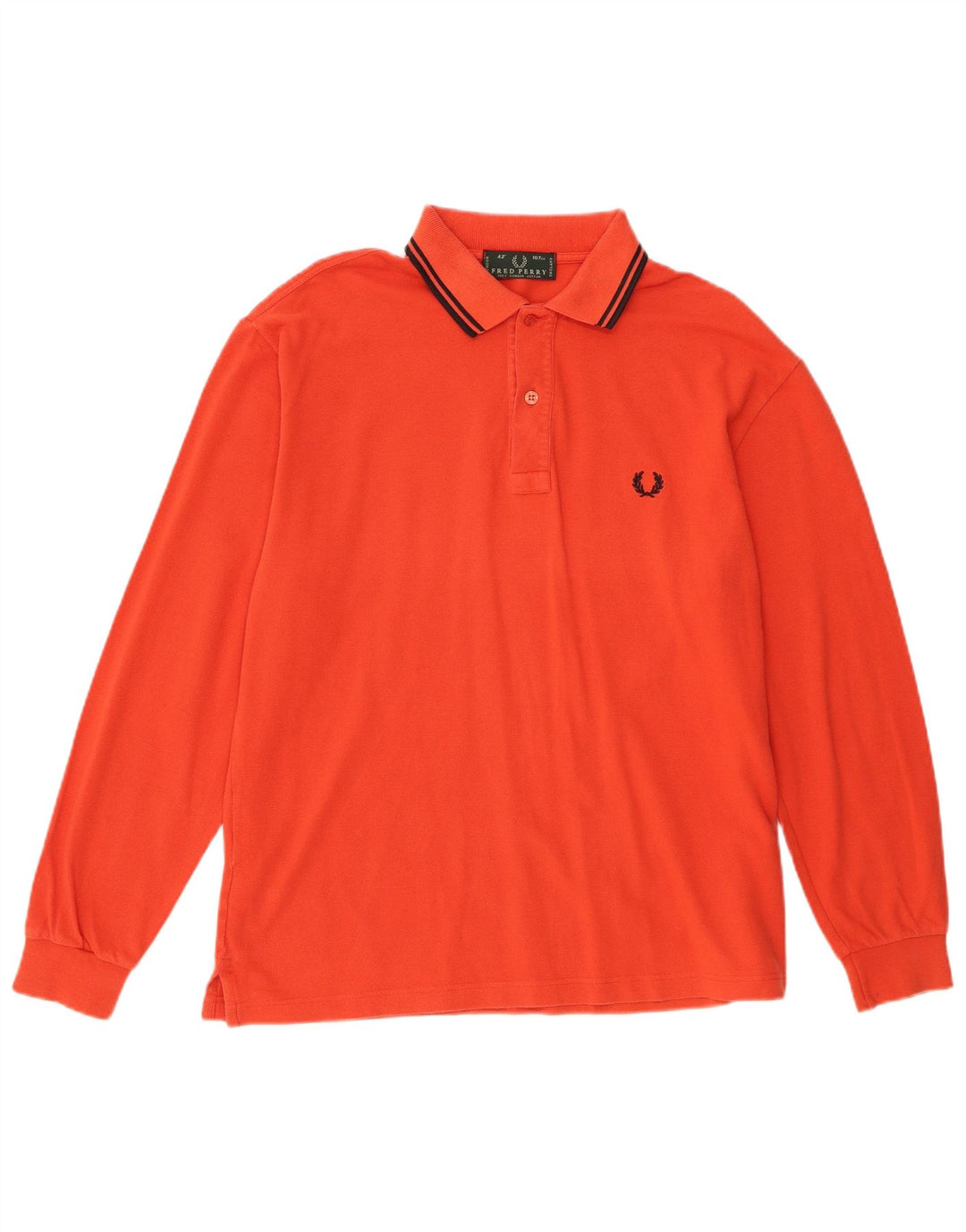 Fred Perry Ανδρικό μακρυμάνικο μπλουζάκι πόλο από μεσαίο πορτοκαλί βαμβακερό