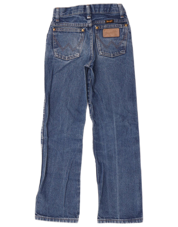 Wrangler Boys Distressed Straight Jeans 8-9 ετών W22 L25 Μπλε βαμβακερό